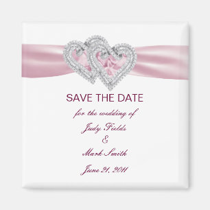 Aimant Coeurs roses Personnalisés Enregistrer L'Aimant Da