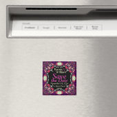 Aimant Coeurs roses sur Noir Enregistrer la date Mariage  (In Situ (Lave-vaisselle))