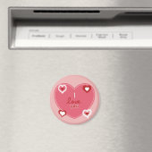 Aimant Coeurs rouge, blanc et rose (In Situ (Lave-vaisselle))