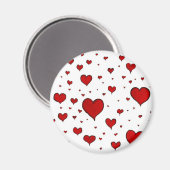 Aimant Coeurs rouges (Recto/Verso)