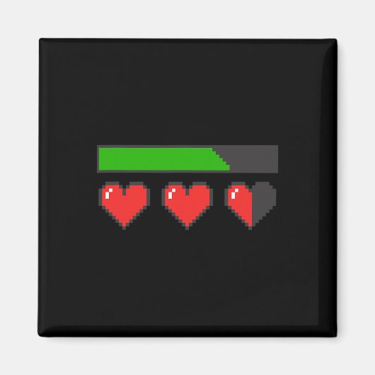 Aimant Coeurs rouges Chargement comme un jeu vidéo Valent (Devant)