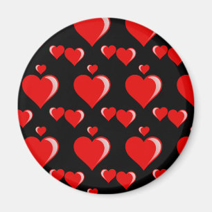 Aimant Coeurs rouges et noirs Motif de la Saint-Valentin