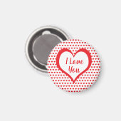 Aimant Coeurs rouges mignons avec Coeurs rouges et blancs (Recto/Verso)