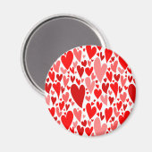 Aimant Coeurs rouges super et romantiques Saint-Valentin (Recto/Verso)