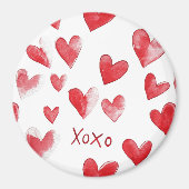 Aimant Coeurs rouges XOXO Love (Devant)