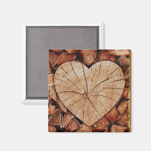 Aimant Coeurs rustiques en bois