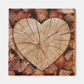 Aimant Coeurs rustiques en bois (Devant)