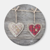 Aimant Coeurs sur une table en bois (Devant)