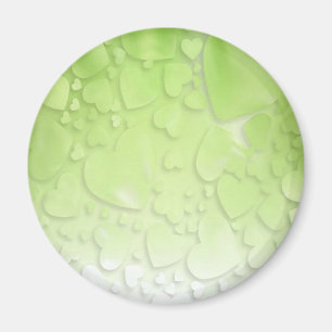 Aimant Coeurs verts et blancs Abstraits