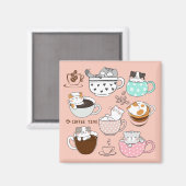 Aimant Coffee Cats Drôle (Recto/Verso)