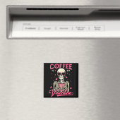 Aimant Coffee Is My Valentine Skeleton Valentine Funny Co (In Situ (Lave-vaisselle))