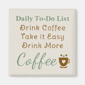 Aimant Coffee lovers to do list brown green (Devant)