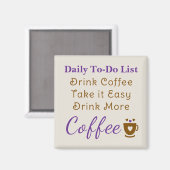 Aimant Coffee lovers to do list brown purple (Recto/Verso)