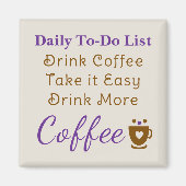 Aimant Coffee lovers to do list brown purple (Devant)