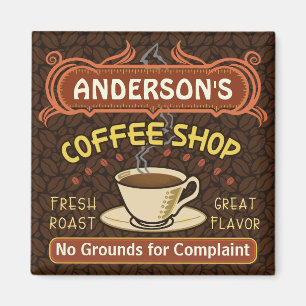 Aimant Coffee shop with Mug Create Your Own Personalized