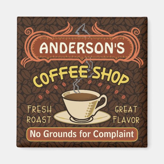 Aimant Coffee shop with Mug Create Your Own Personalized (Devant)