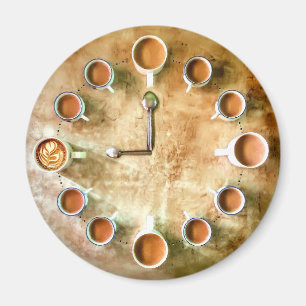 Aimant Coffee tasse horloge café heure mignonne