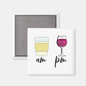 Aimant Coffret De Vin Amusant Am Pm (Recto/Verso)