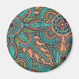 Aimant Coiffeur motif Art nouveau abstrait