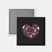 Aimant Coiffeur Saint-Valentin Cœur Cosmétique Coiffeuse (Recto/Verso)