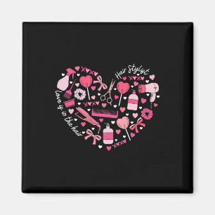 Aimant Coiffeur Saint-Valentin Cœur Cosmétique Coiffeuse