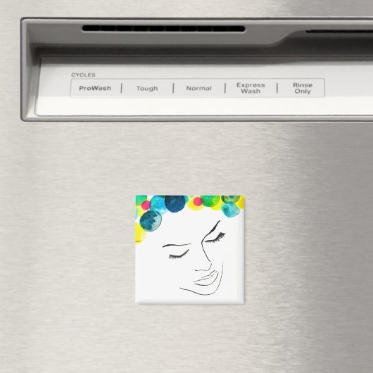 Aimant Coiffure de bulle psychédélique (In Situ (Lave-vaisselle))