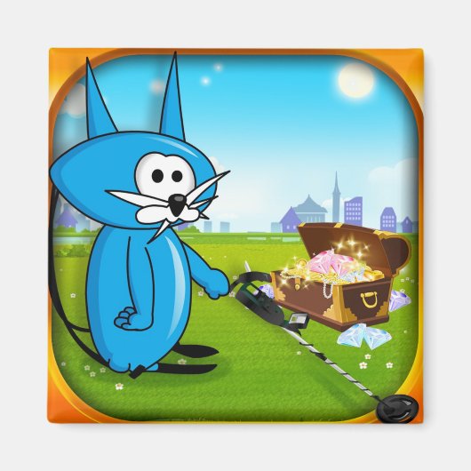 Aimant Coin Chat Riches Détecteur de métal Magnet! (Devant)