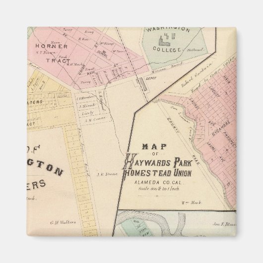 Aimant Coins de lavage, Haywards Park, Niles, Pleasanton (Devant)