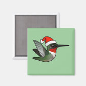 Aimant Colibri à gorge rubis de Noël (Recto/Verso)