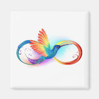 Colibri arc-en-ciel avec symbole Infinity