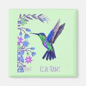 Aimant Colibri Design Fleurs Botaniques Amateurs d'oiseau (Devant)