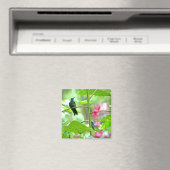 Aimant Colibri et fleurs tropicales (In Situ (Lave-vaisselle))