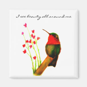 Aimant Colibri - Je vois la beauté tout autour de moi