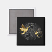 Aimant Colibri noir et or (Recto/Verso)