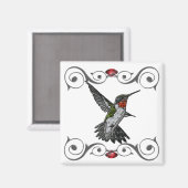 Aimant Colibri Ruby Throsé (Recto/Verso)