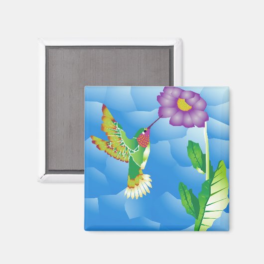 Aimant Colibri : Stylisé (Recto/Verso)