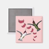 Aimant Colibris Grunge Cœurs avec des Ailes (Recto/Verso)