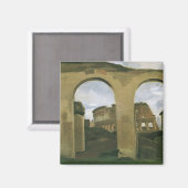 Aimant Colisée vue à travers les Arcades à Rome, Italie (Recto/Verso)