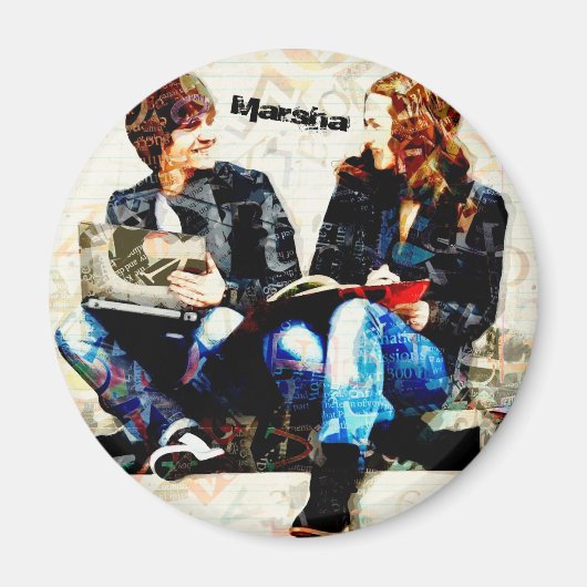 Aimant Collage d'Ados thématiques de l'école personnalisé (Devant)