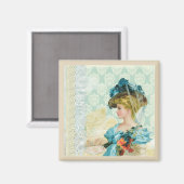 Aimant Collage d'art victorien Lady (Recto/Verso)