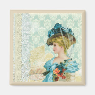 Aimant Collage d'art victorien Lady