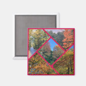 Aimant Collage de feuillage d'automne (Recto/Verso)
