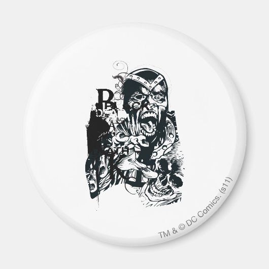 Aimant Collage de la main noire et du crâne (Devant)