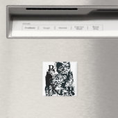 Aimant Collage de la main noire et du crâne (In Situ (Lave-vaisselle))