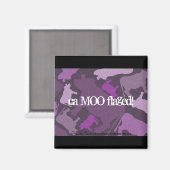 Aimant Collage de la vache CaMOOflage en violet (Recto/Verso)