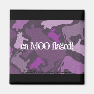 Aimant Collage de la vache CaMOOflage en violet
