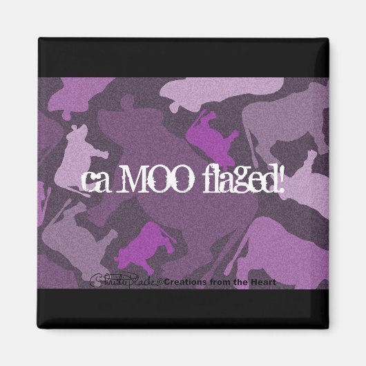 Aimant Collage de la vache CaMOOflage en violet (Devant)