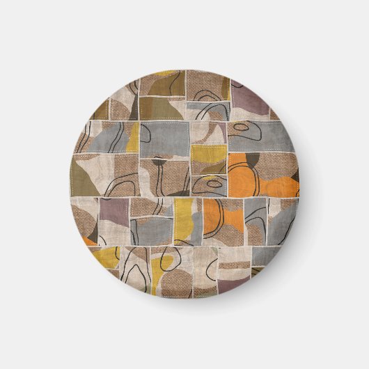 Aimant Collage de patchwork, motif de mixage de courtepoi (Devant)