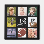 Aimant collage de photos d'anniversaire des 16 ans garçon (Devant)