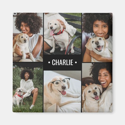 Aimant Collage de photos de chien personnalisé (Devant)